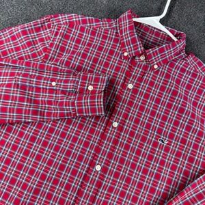 Vineyard Vines Button Down Mens L Large Red Plaid Classic Fit Tucker Shirt